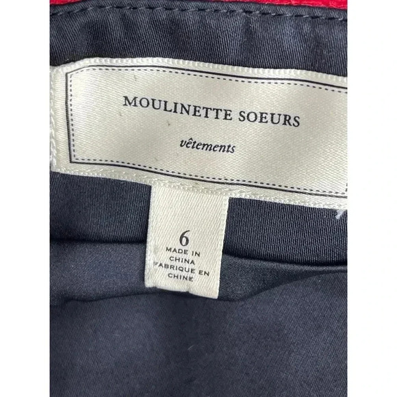 Moulinette Soeurs Anthropologie Red Dress size 6 Fit and Flare sleeveless - Picture 4 of 8